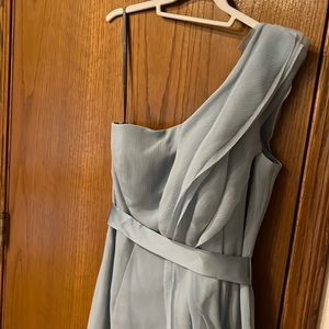 Vera Wang blue belted built in bra floor length formal dress size 10